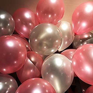 Balloonistics Pink & Silver Metallic Balloons – Pack of 100 Party Balloons for Birthday & Celebration Decorations thumbnail 2