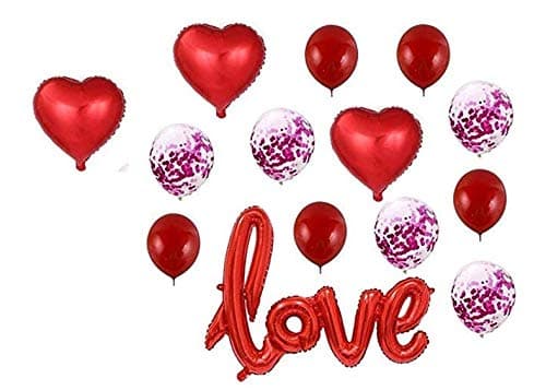 Balloonistics My Party Store Dot Com Pink Lips Foil Balloon Set with Heart + Star + Confetti Balloons Pack of 7 for Birthdays, Anniversaries, Valentines Day, Bachelorette and Hen Party Decorations thumbnail 1