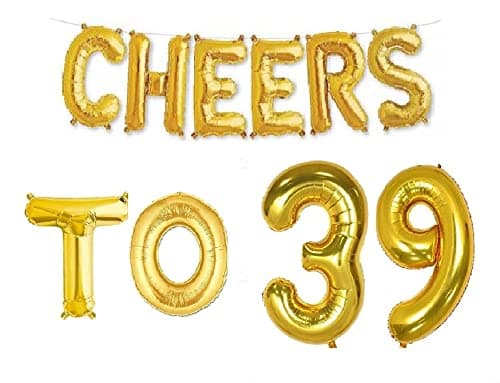Balloonistics Cheers to Thirty Nine Foil Balloon Combo – “Cheers to 39” & Number 39 Foil Balloon Set for 39th Birthday & Last Year of Thirties Party Decorations thumbnail 1