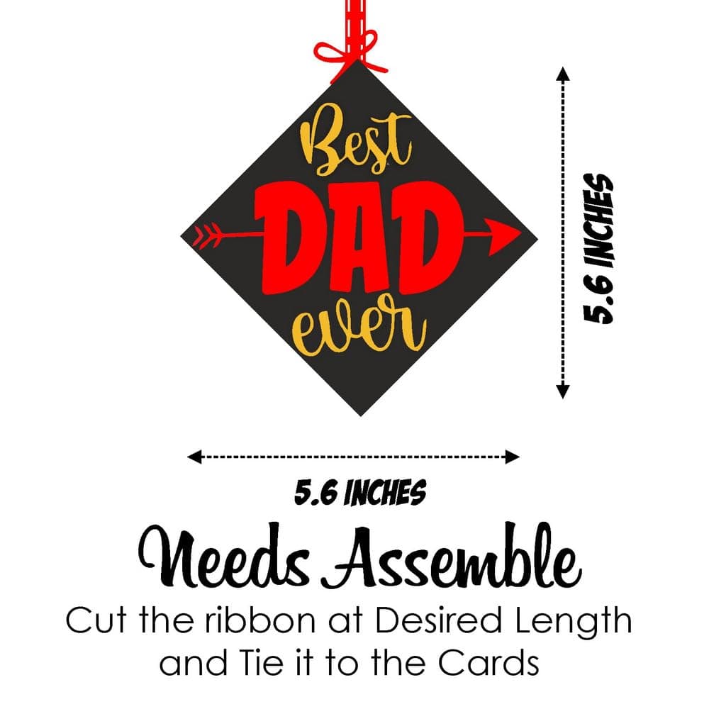 Balloonistics Best Dad Ever Hanging Decorations - Pack of 12 Double-Sided Cardstock Cutouts with Satin Ribbons - Premium Father’s Day & Dad’s Birthday Ceiling Decor, Vibrant Double-Sided Print (Hangings - Pack of 12) thumbnail 7