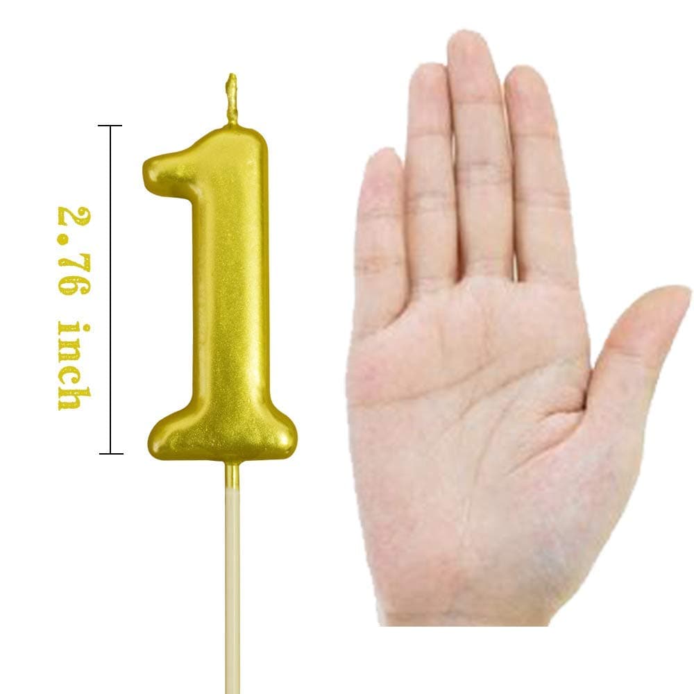 Balloonistics Gold Number 2 Birthday Candle – Metallic Gold Two Numeral Cake Candle for 2nd Birthday, 2nd Anniversary & Custom Age Celebration thumbnail 4