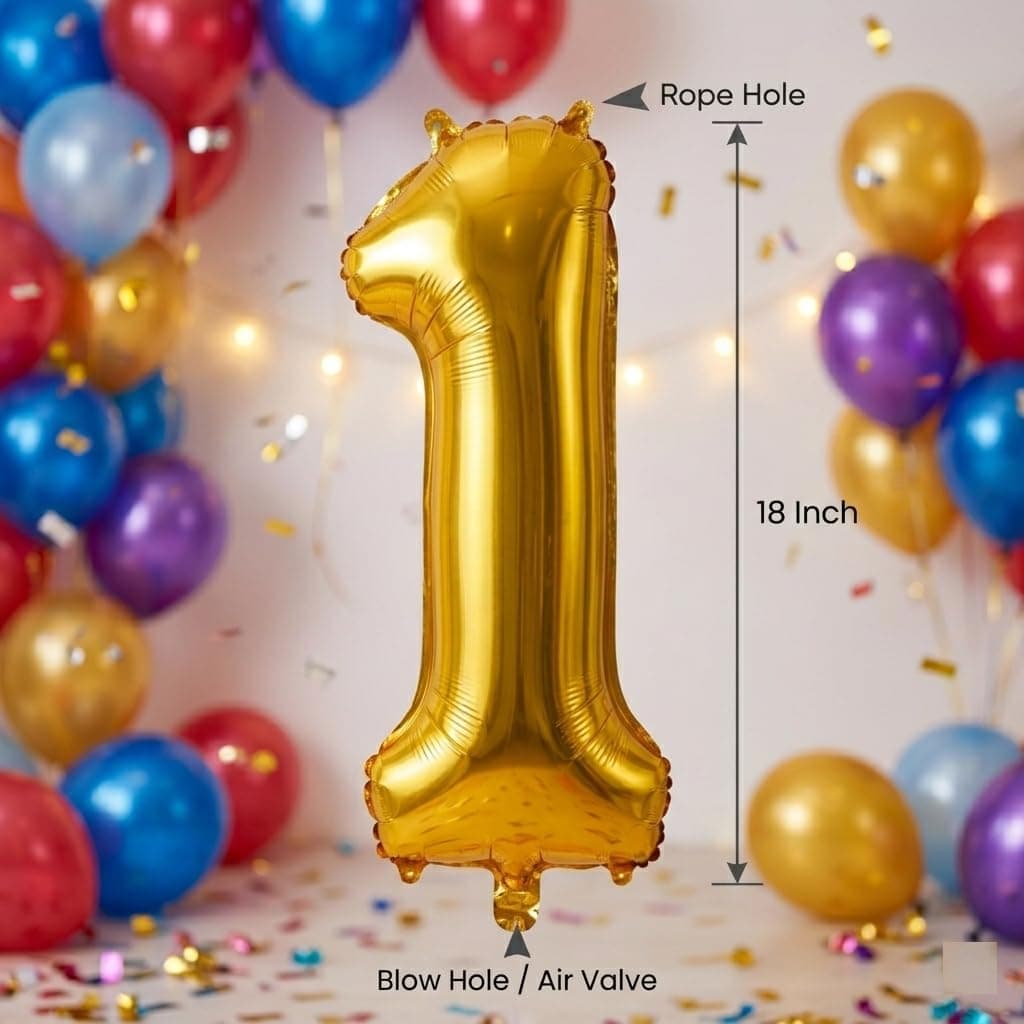 Balloonistics Foil Number Balloons Full 0-9 Set - Complete Digit Collection for Any Age Birthday, Anniversary, Milestone Party Decoration, Photo Booth Backdrop, Cake Table Decor thumbnail 2