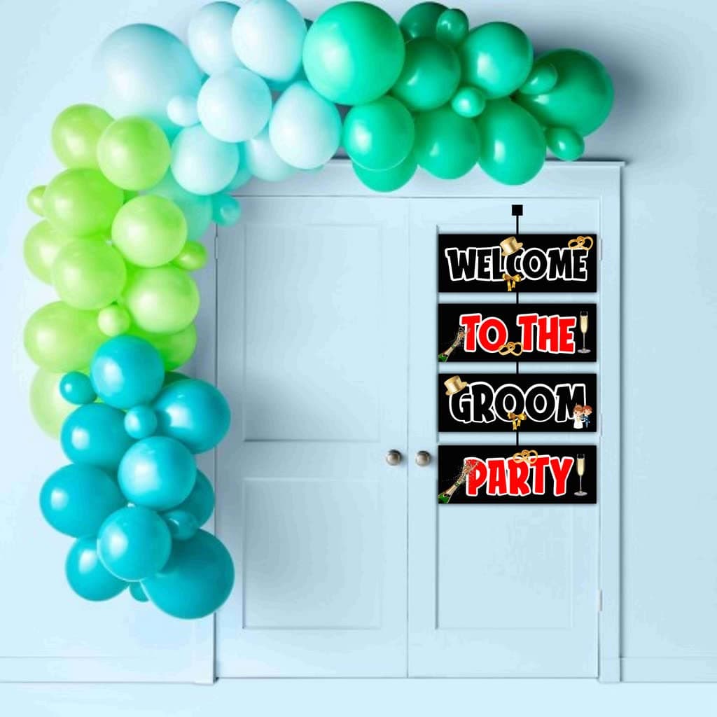Balloonistics Groom to Be Welcome Board - 2.3 Ft Large Bachelor Party Entryway Sign - Premium Cardstock Tuxedo & Dapper Theme Outdoor Decoration with Ribbons, Engagement & Wedding Celebration Backdrop (Welcome Outdoor Board) thumbnail 3