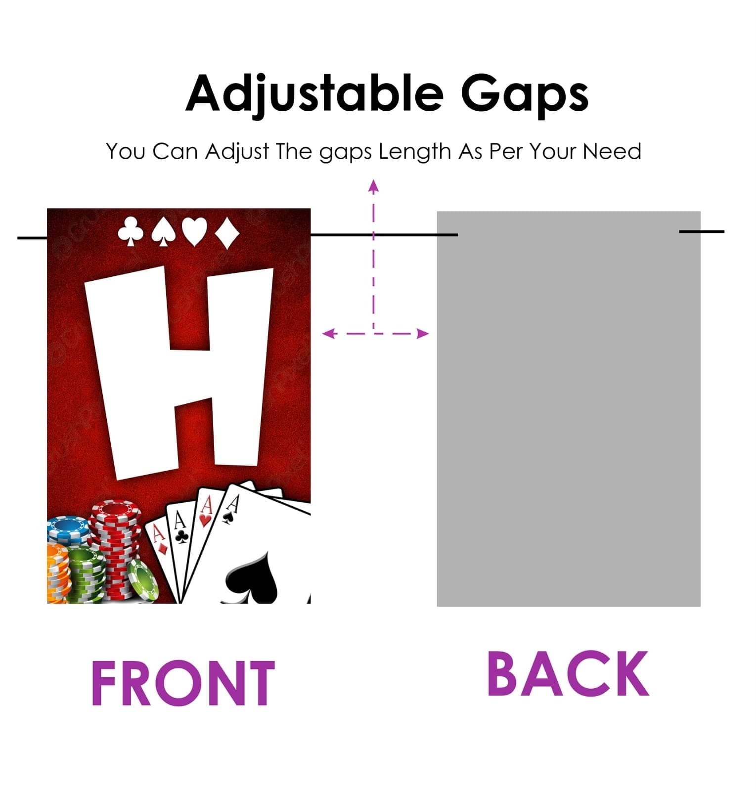 Balloonistics Rummy Theme Happy Birthday Banner - Card Game & High Stakes Cardstock Bunting for Gamers - Poker Night & Casino Party Decorations, "Play Your Cards Right" Backdrop thumbnail 3
