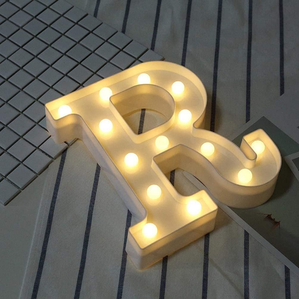 Balloonistics LED Marquee Letter 'R' Light | 9-Inch Warm White Glow | Cordless Battery-Operated Standing Alphabet Sign for Birthdays, Weddings, Nurseries & Personalised Home Décor thumbnail 3