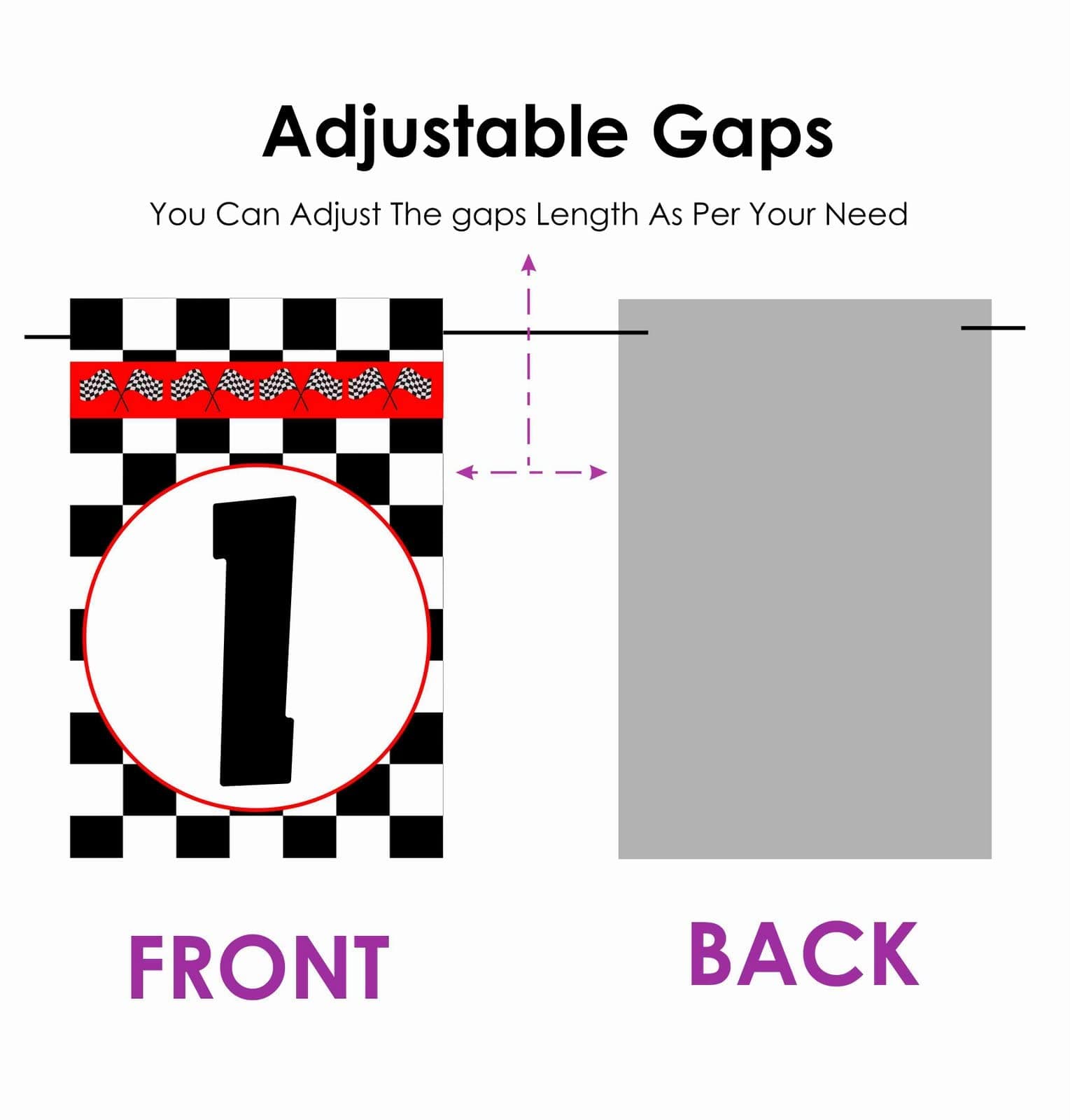 Balloonistics Racing Theme 2nd Birthday Banner "I Am Two" Checkered Flag Decorations Premium Cardstock Birthday Backdrop for Kids thumbnail 4