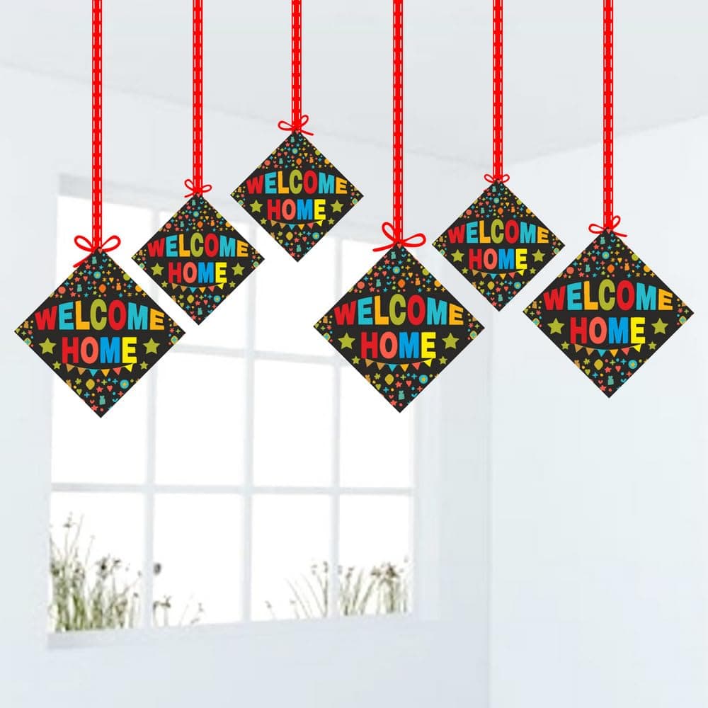 Balloonistics Welcome Home Decorations Double-Sided Cardstock Hanging Ornaments with Ribbons Perfect for Housewarming, New Home (Hangings - Pack of 12) thumbnail 1