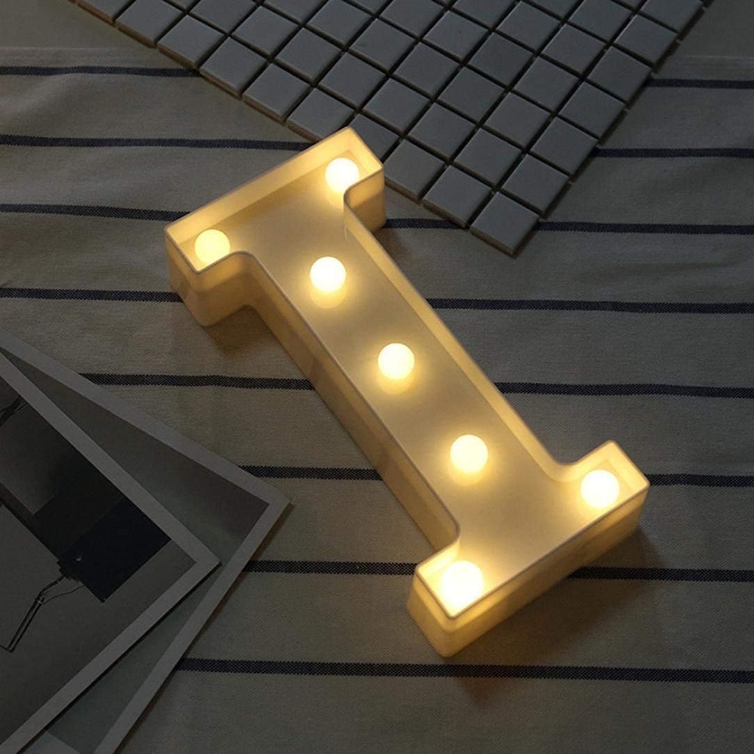 Balloonistics LED Marquee Letter 'I' Light | 9-Inch Warm White Glow | Cordless Battery-Operated Standing Alphabet Sign for Birthdays, Weddings, Nurseries & Personalised Home Décor thumbnail 3