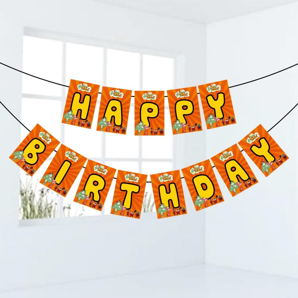 Balloonistics Pakdam Pakdai Theme Happy Birthday Banner - Doggy Don & Chhotu Cartoon Cardstock Bunting - Vibrant Kids Animation Party Decorations, Chase & Comedy Birthday Backdrop thumbnail 1