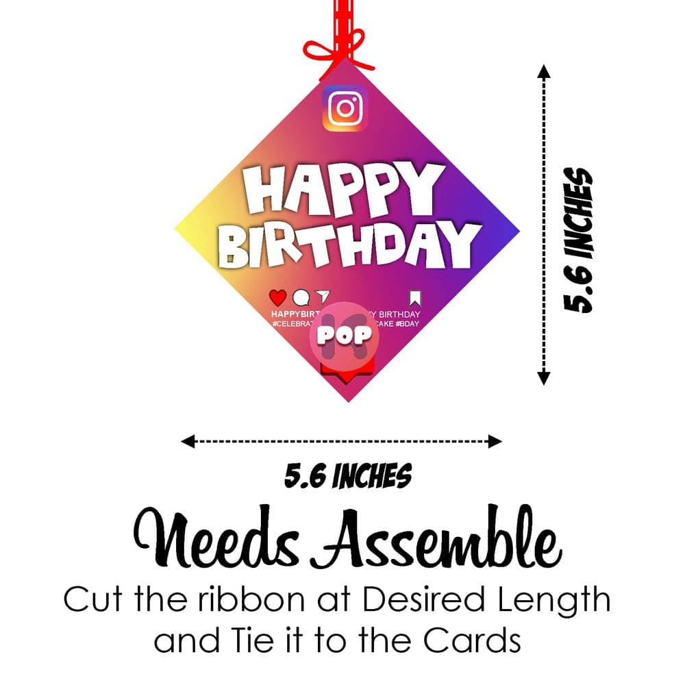 Balloonistics Insta Queen Theme Birthday Hanging Decorations - Pack of 12 Double-Sided Cardstock Ceiling Swirls & Wall Hangings - Social Media & Influencer Style Party Decor for Girls & Teens (Hangings - Pack of 12) thumbnail 7