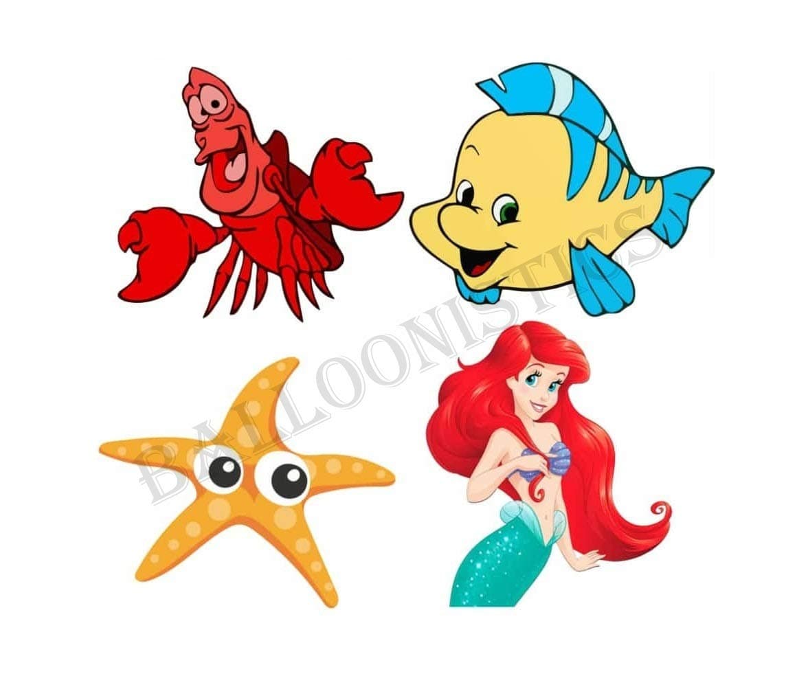 Balloonistics Underwater Theme Cardboard Cut-Outs – Pack of 4 Cardstock Decorations for Mermaid & Ocean Birthday Parties thumbnail 1