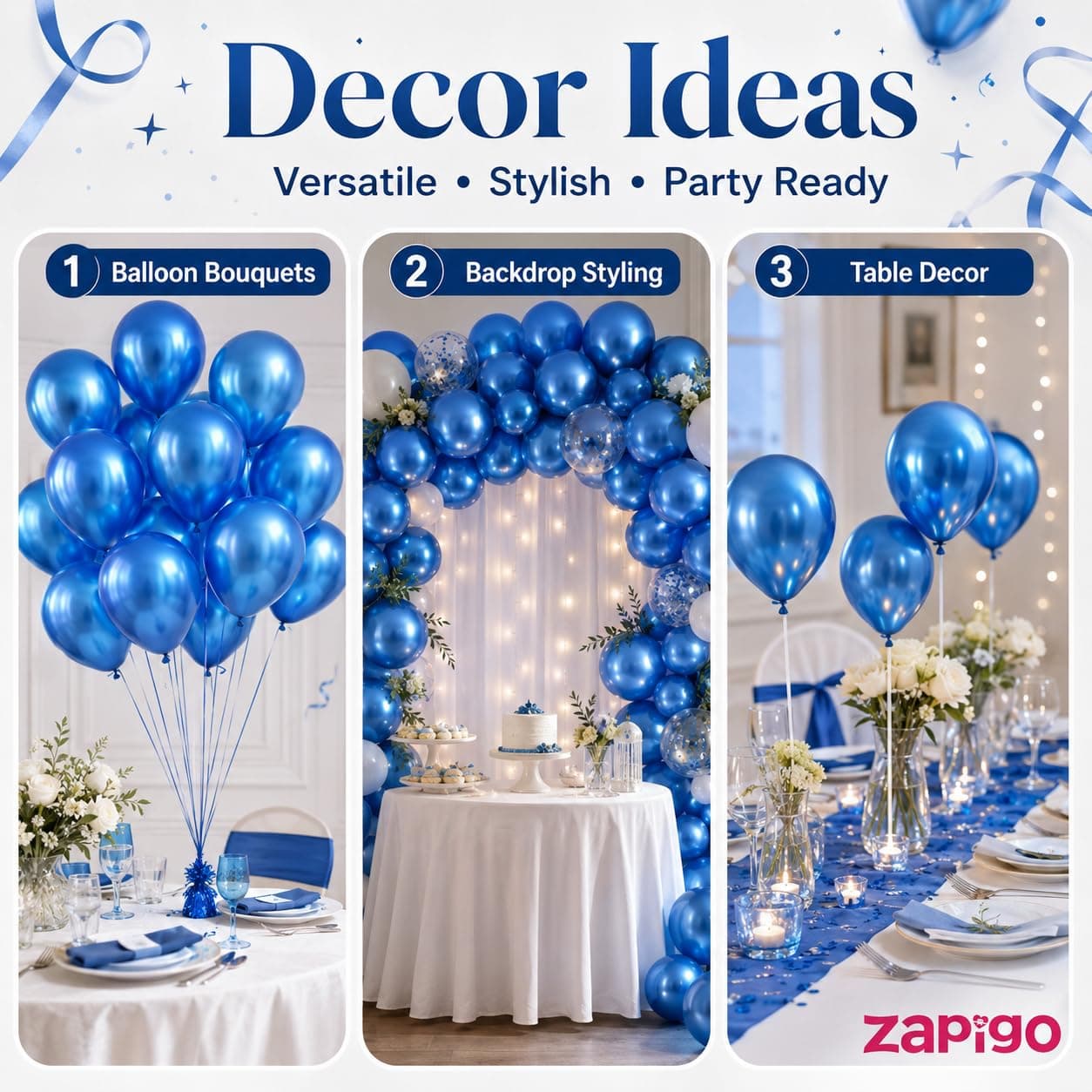 Balloonistics 50-Pack Metallic Blue Shiny Latex Balloons – HD Blue Balloons for Boys Birthday, Ocean Theme, Baby Shower & Party Decoration thumbnail 5