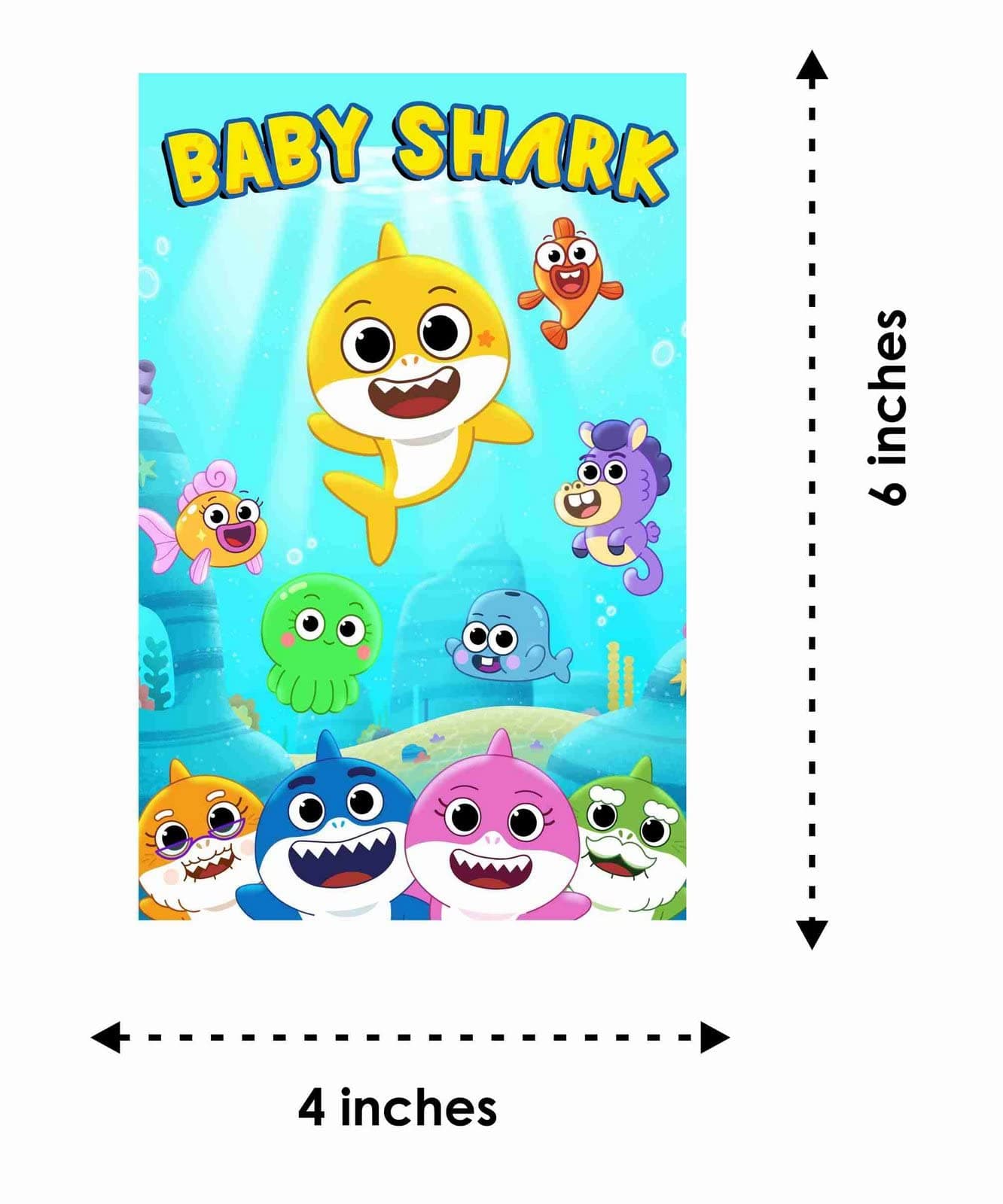 Balloonistics Little Shark Theme Birthday Invitation Cards Premium Double-Sided Cardstock Invite Party Supplies for Kids Birthday (Invite Cards - Pack of 10) thumbnail 4