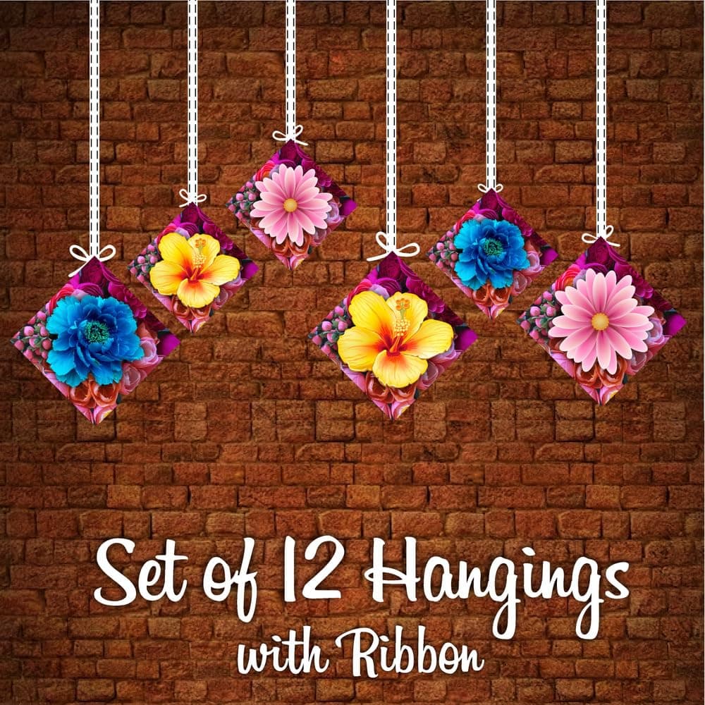 Balloonistics Floral Theme Happy Birthday Hanging Decorations - Double-Sided Cardstock Garden Party Swirls - Botanical Flower & Leaf Ceiling Decor for Girls, Women, & Spring Birthdays (Hangings - Pack of 12) thumbnail 5