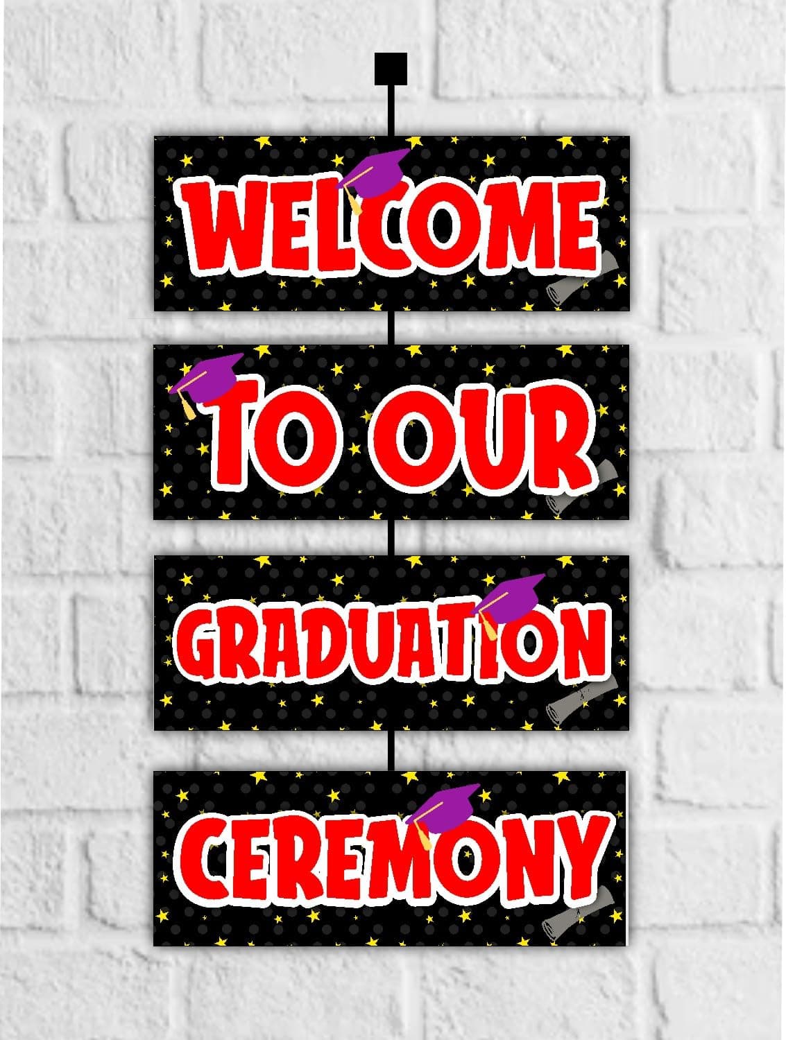Balloonistics Congrats Graduate Welcome Board – Elegant Black & Gold Party Entrance Sign – 2.3 Feet Premium Cardstock Graduation Decoration for Class of the year thumbnail 1