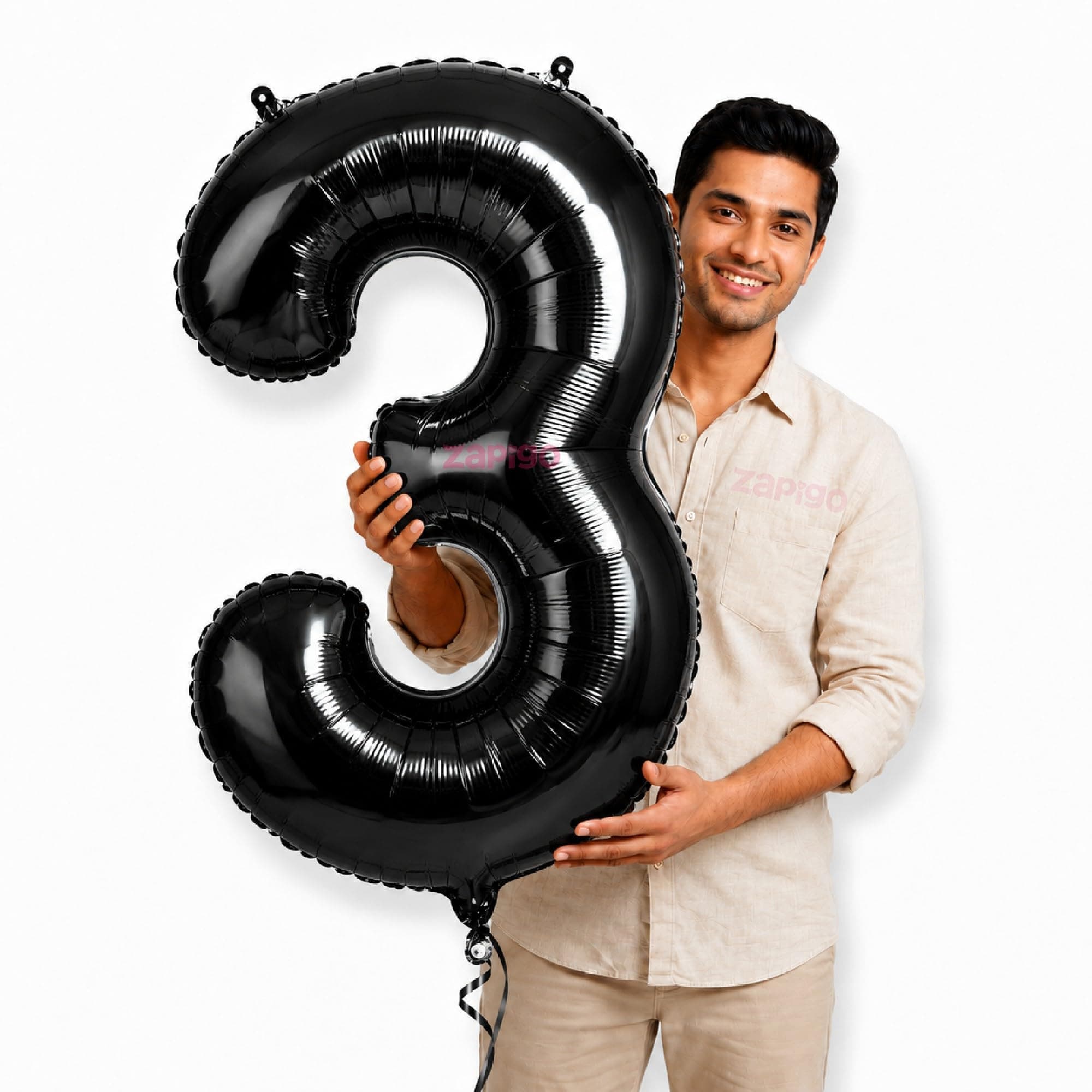 Balloonistics Black Foil Number 3 Balloon | Giant 40 Inch | Birthday & Themed Party Decoration thumbnail 1