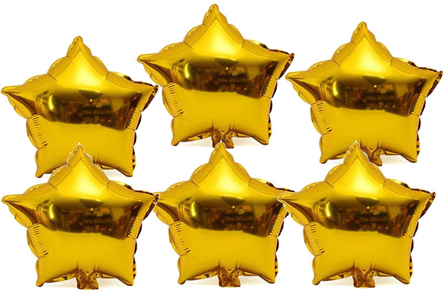 Balloonistics Gold Star Shape Foil Balloons – Metallic Gold Star Balloons for Birthday, Wedding & Festive Party Decoration (Gold, Pack of 6) thumbnail 1