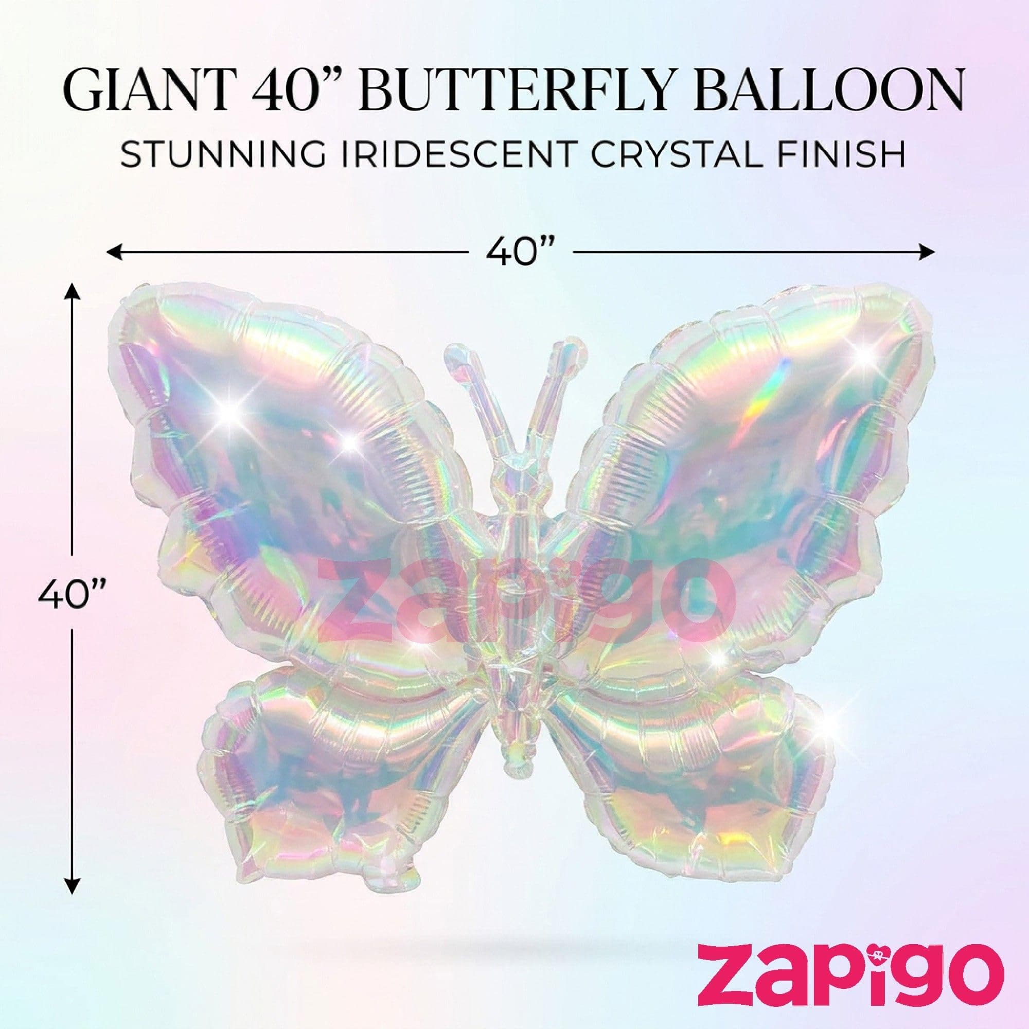 Balloonistics Large Iridescent Crystal Butterfly Balloon Pack Of 1 thumbnail 2