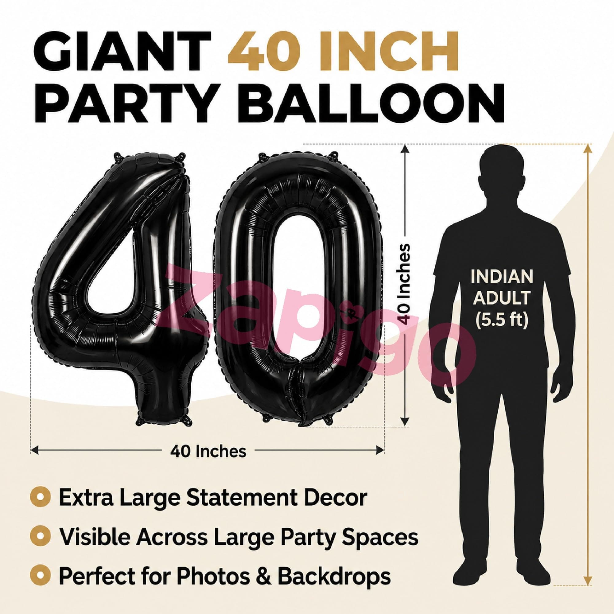 Balloonistics Black Foil Number 3 Balloon | Giant 40 Inch | Birthday & Themed Party Decoration thumbnail 5