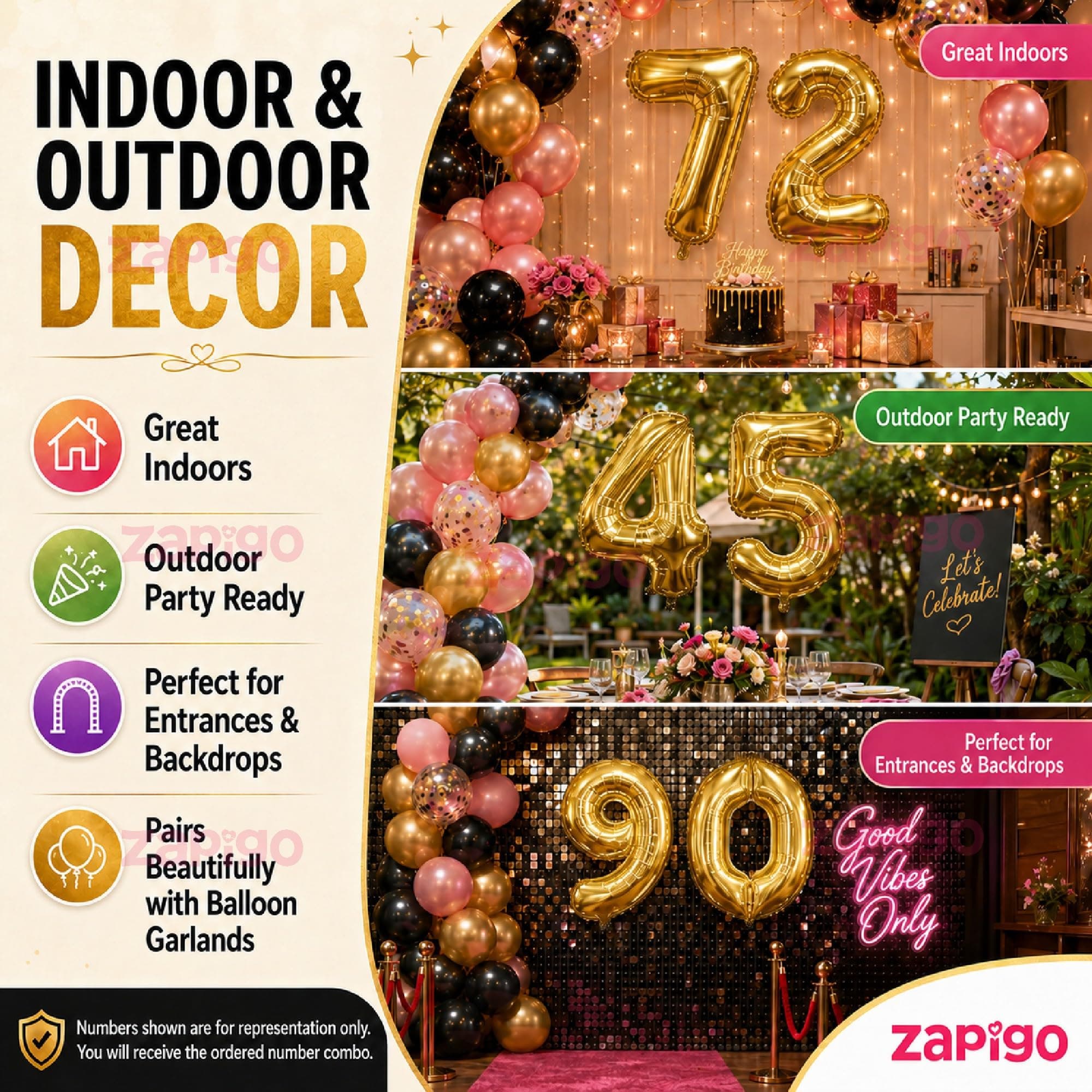 Balloonistics Gold 40-Inch Foil Number 4 Balloon - Helium or Air Fill for 4th Birthday, Anniversary Party Decoration, Photo Booth Backdrop, Cake Table Decor thumbnail 6