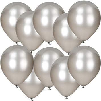 Balloonistics 50-Pack Metallic Silver Shiny Latex Balloons – HD Chrome Silver Balloons for Birthday, Wedding, Anniversary & Elegant Party Decoration thumbnail 1