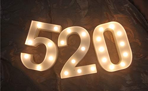Balloonistics Warm White LED Marquee Number 1 Light - 9-Inch Cordless Battery-Operated Night Light - Standing Sign for First Birthday, Anniversary, Wedding & Home Decor (Number 1) thumbnail 7