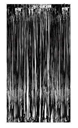 Balloonistics Black Metallic Fringe Foil Curtain – 3 × 6 Feet Shimmer Tinsel Backdrop for Birthday, Halloween, Bachelorette & Milestone Party Decoration (Black) thumbnail 1
