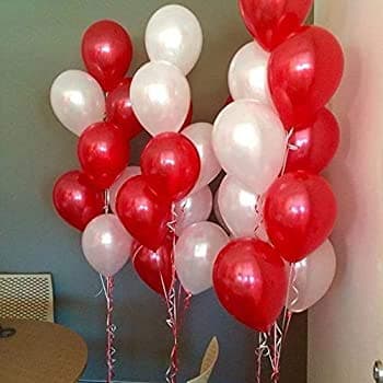 Balloonistics 50-Pack Metallic HD Red & White Latex Balloons – Shiny Combo Balloons for Birthday, Valentine’s Day, Christmas & Bold Party Decoration thumbnail 1