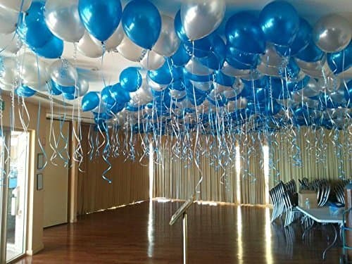 Balloonistics Blue & Silver Metallic HD Balloons – Icy Winter Theme Party Balloons, Pack of 50 for Birthday Decorations thumbnail 1
