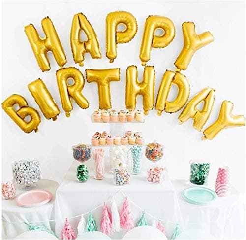 Balloonistics Happy Birthday Letter Golden Foil Balloons and Number Golden Foil Balloon for Party Decoration (Number 60) thumbnail 2