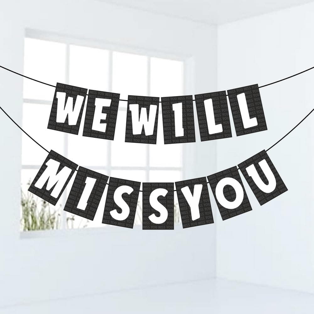 Balloonistics We Will Miss You Banner – Premium Cardstock Farewell Bunting for Goodbye, Retirement & Going Away Party Decoration thumbnail 1
