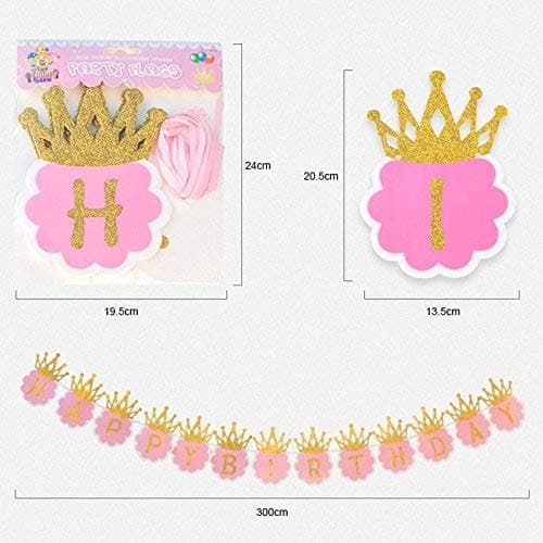 Balloonistics Pink Happy Birthday Banner – Premium Cardstock Bunting for Birthday Party Room Decoration thumbnail 3