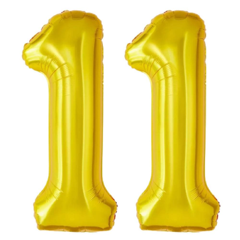 Balloonistics Gold Number 11 Foil Balloon – Large Metallic Gold Number Eleven Balloon for 11th Birthday, Eleventh Anniversary & Party Decorations (Gold, Number 11) thumbnail 1