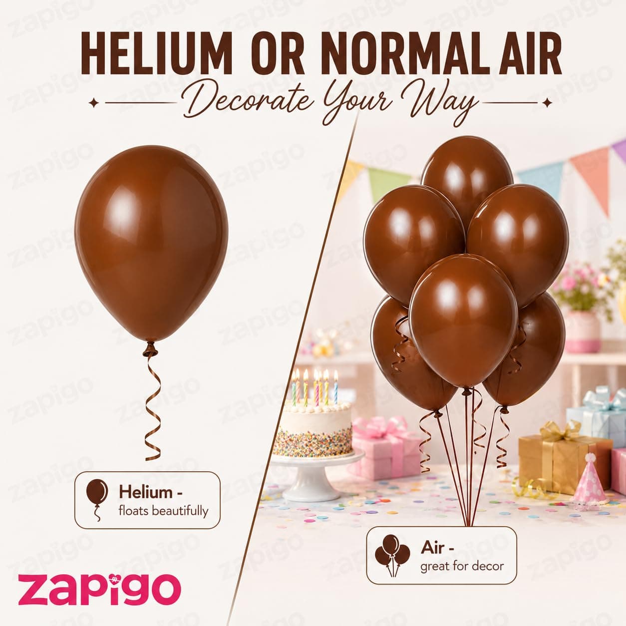Balloonistics 25-Pack Brown Latex Balloons – Solid Colour Balloons for Chocolate Theme, Safari Party, Autumn & Earthy Celebration Decoration thumbnail 5