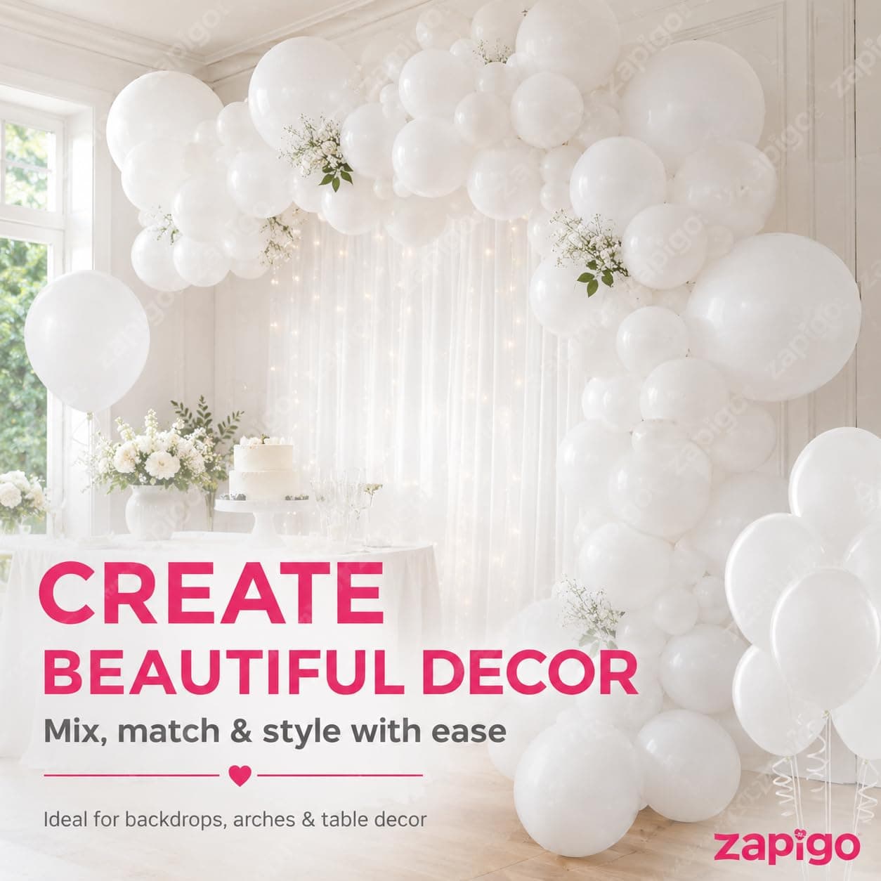 Balloonistics 25-Pack White Latex Balloons – Solid Colour Balloons for Wedding, Baby Shower, Christening & Elegant Party Decoration thumbnail 6