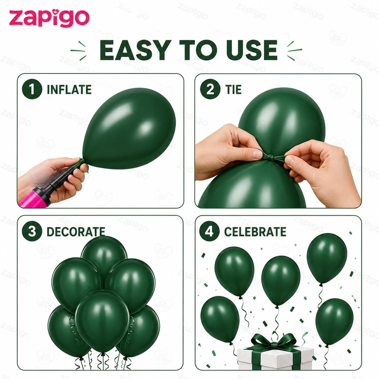 Balloonistics 25-Pack Dark Green Latex Balloons – Solid Colour Balloons for Jungle Theme, Christmas, Garden Party & Birthday Decoration thumbnail 7