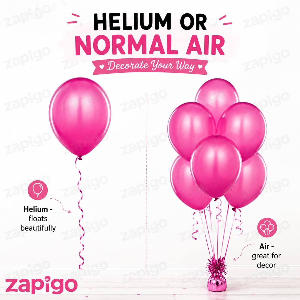 Balloonistics 10 Inch HD Metallic Shiny Balloons for Birthday Decoration, Decoration for Weddings, Engagement, Baby Shower, 1st Birthday, Anniversary, Birthday Party (Pack Of 50) (Pink) thumbnail 4