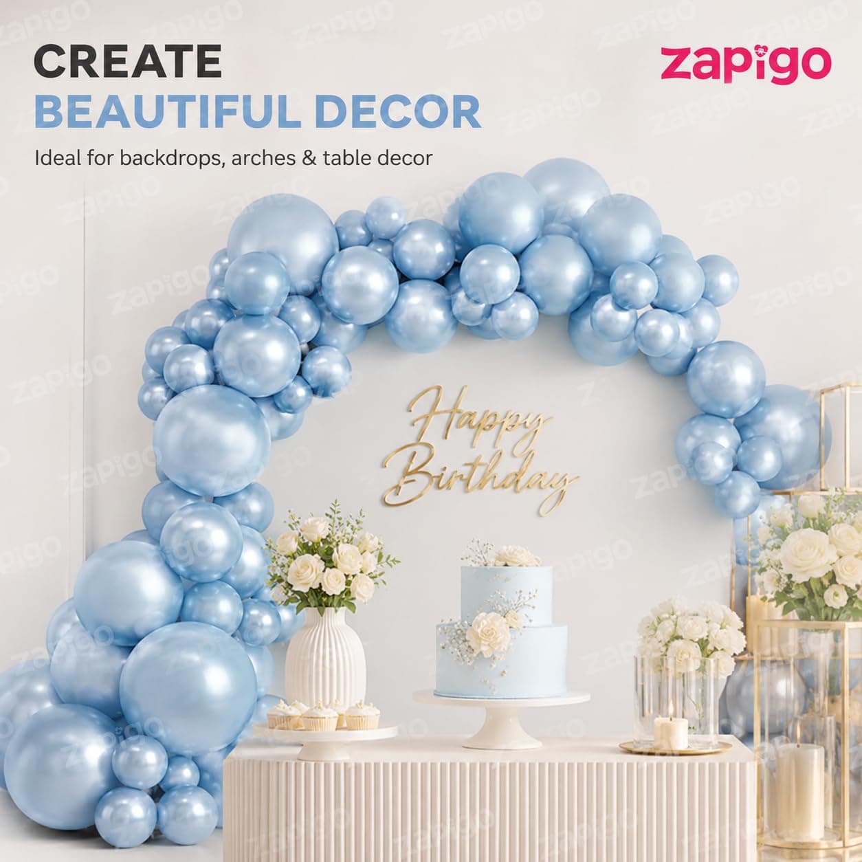 Balloonistics 10 Inch (Pack Of 50) Balloons for Birthday Decoration, Decoration for Weddings, Engagement, Baby Shower, 1st Birthday, Anniversary Party, Birthday Party supplies (Light Blue) thumbnail 6