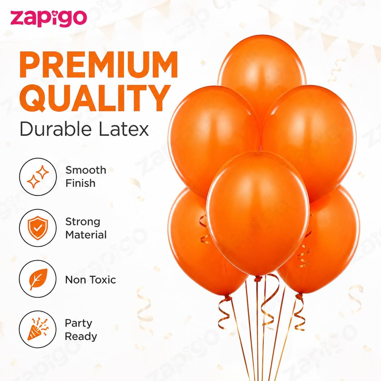 Balloonistics 25-Pack Orange Latex Balloons – Solid Colour Balloons for Birthday, Halloween, Tropical Theme & Cheerful Party Decoration thumbnail 2