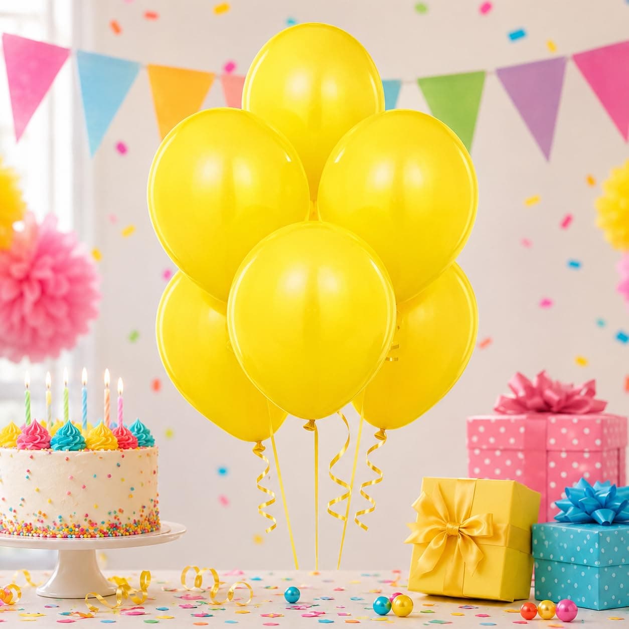 Balloonistics 10 Inch (Pack Of 50) Balloons for Birthday Decoration, Decoration for Weddings, Engagement, Baby Shower, 1st Birthday, Anniversary Party, Birthday Party supplies (Yellow) thumbnail 1