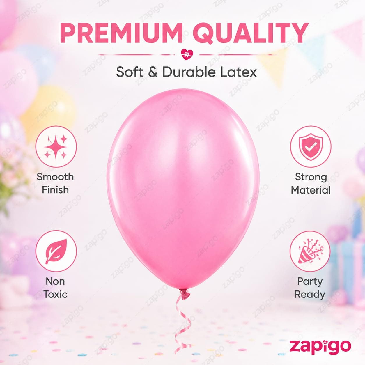 Balloonistics Pink Pastel Balloons for Decorations Pack of 50 thumbnail 2