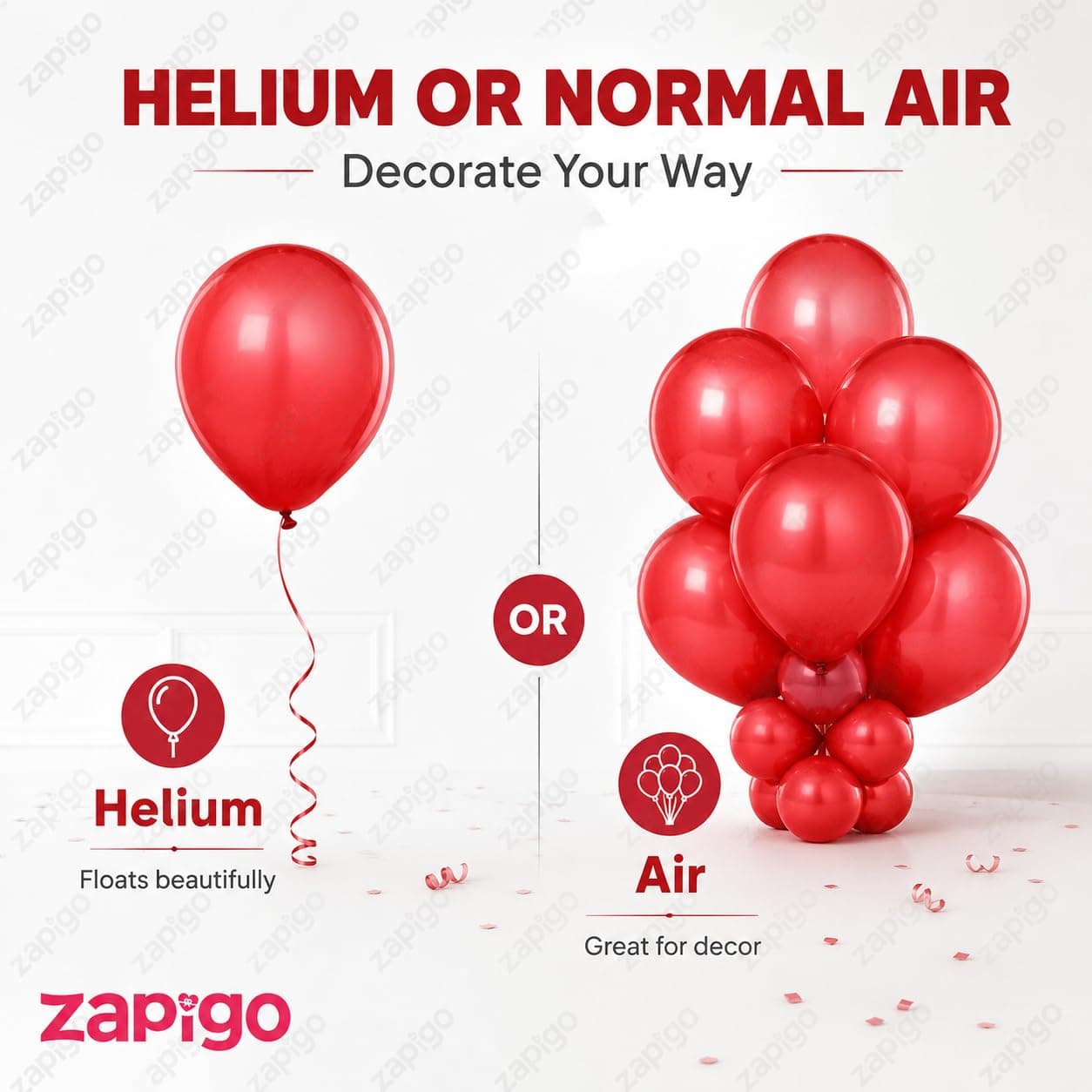 Balloonistics 10 Inch HD Metallic Shiny Balloons for Birthday Decoration, Decoration for Weddings, Engagement, Baby Shower, 1st Birthday, Anniversary, Birthday Party (Pack Of 50) (Red) thumbnail 4