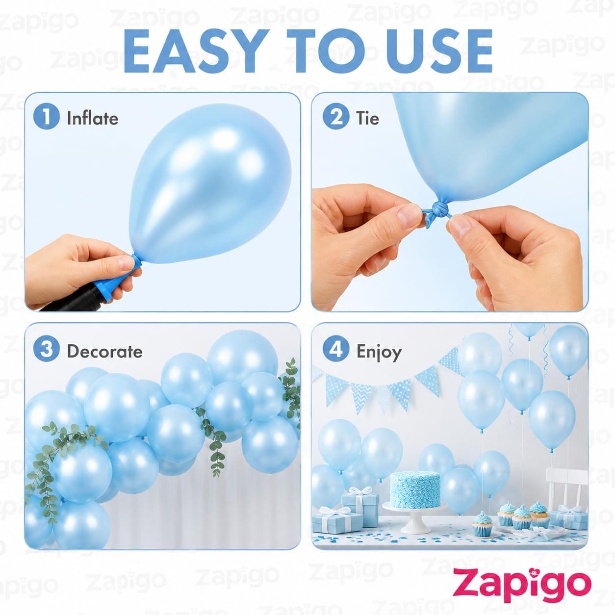 Balloonistics 10 Inch (Pack Of 50) Balloons for Birthday Decoration, Decoration for Weddings, Engagement, Baby Shower, 1st Birthday, Anniversary Party, Birthday Party supplies (Light Blue) thumbnail 7