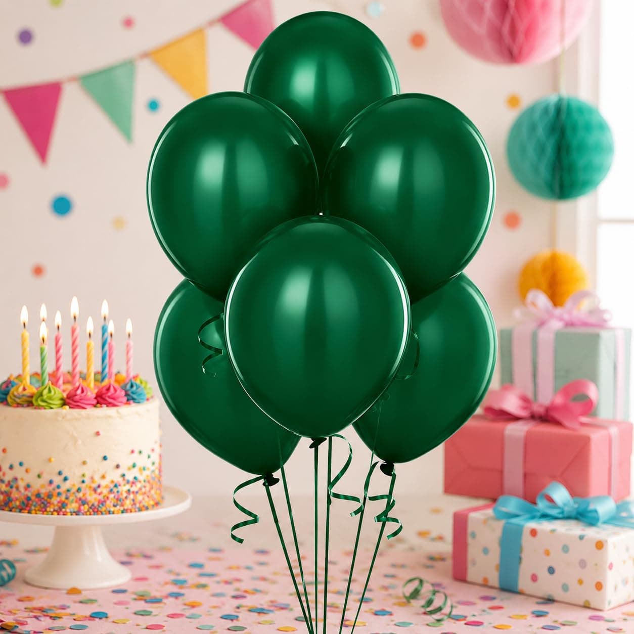 Balloonistics 10 Inch (Pack Of 50) Balloons for Birthday Decoration, Decoration for Weddings, Engagement, Baby Shower, 1st Birthday, Anniversary Party, Birthday Party supplies (Dark Green) thumbnail 1