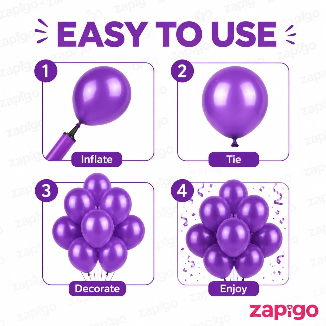 Balloonistics 10 Inch (Pack Of 50) Balloons for Birthday Decoration, Decoration for Weddings, Engagement, Baby Shower, 1st Birthday, Anniversary Party, Birthday Party supplies (Purple) thumbnail 6