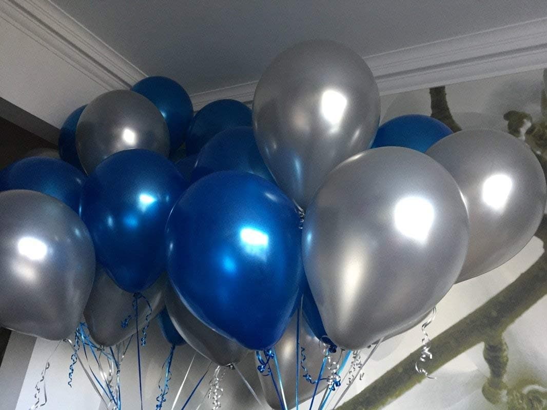 Balloonistics Metallic HD Toy Balloons – Blue & Silver Latex Balloons for Birthday, Baby Shower & Party Decorations – Pack of 100 thumbnail 5