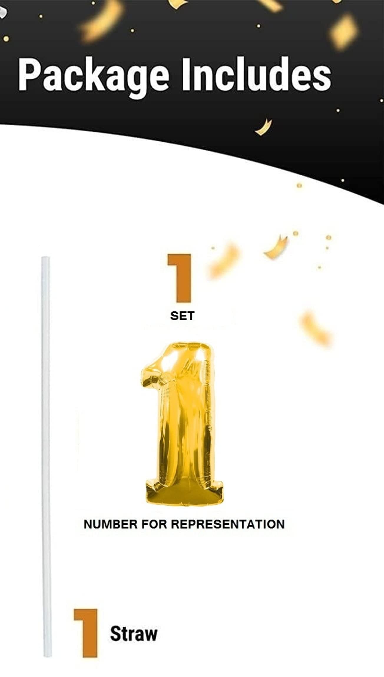 Balloonistics Gold Foil Number 55 Balloon – 16 Inch Golden Foil Number for Custom Age, Year & Phrase Party Decoration (Number 55) thumbnail 4