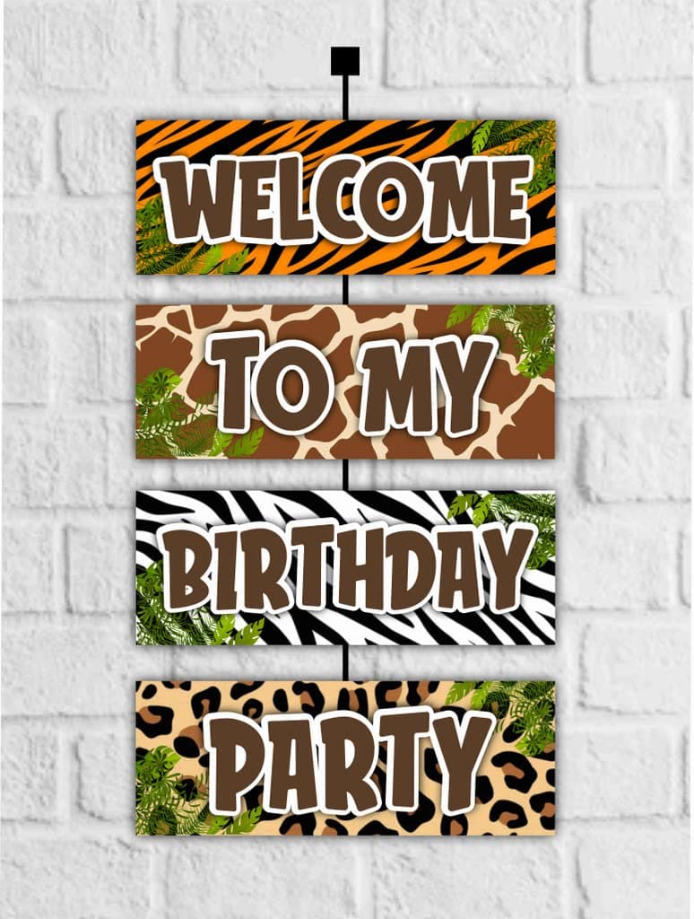 Balloonistics African Safari Welcome Board 2.3 Ft Hanging Jungle Theme Birthday Sign Outdoor & Indoor Cardstock Welcome Poster (Welcome Outdoor Board) thumbnail 1