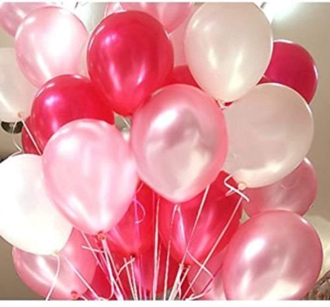 Balloonistics 50-Pack Metallic HD Red & Pink Latex Balloons – Shiny Combo Balloons for Valentine’s Day, Baby Shower, Girls Birthday & Romantic Party Decoration thumbnail 1