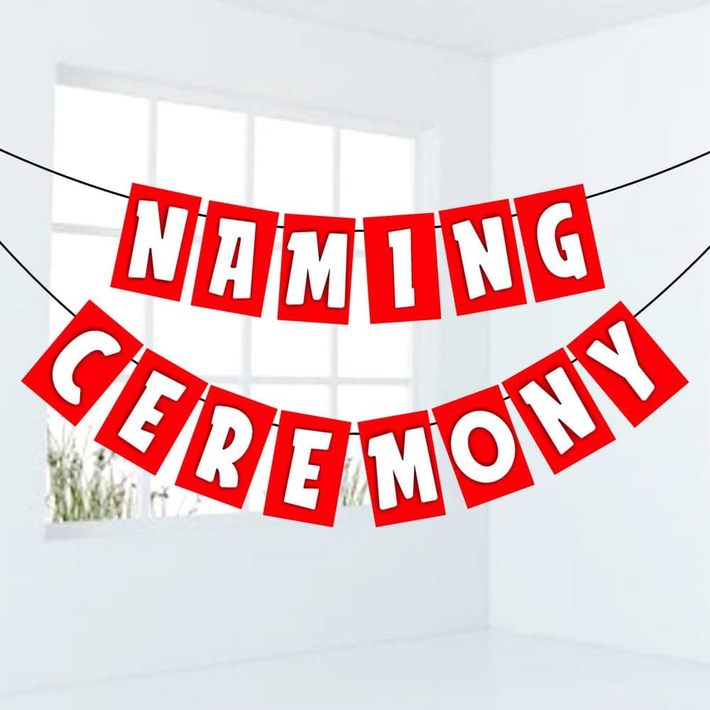 Balloonistics Premium Naming Ceremony Banner Vibrant Cardstock Backdrop for Celebrations & Name Reveal Parties Includes Hanging Ribbon (Naming Ceremony Banner) thumbnail 1